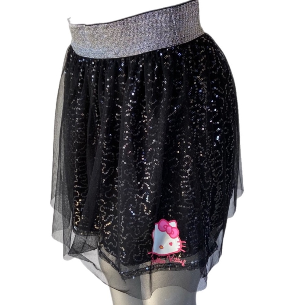 Hello Kitty Sequin Mesh Lace Skirt Tutu Balletcore Dance Kidcore Metallic Large